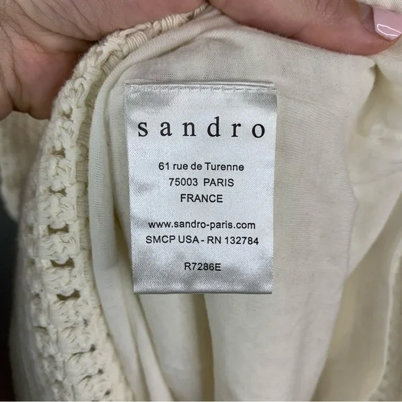 Sandro Paris Crochet Keyhole Dress - Picture 8 of 9